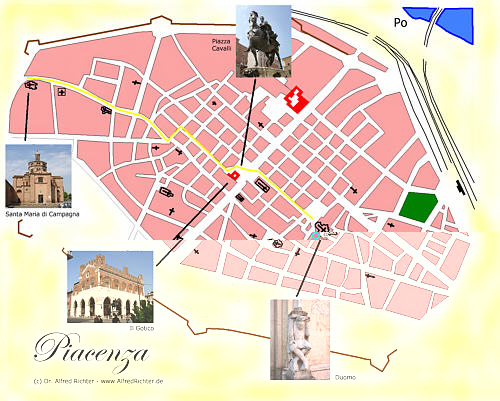 Piacenza touristique plan