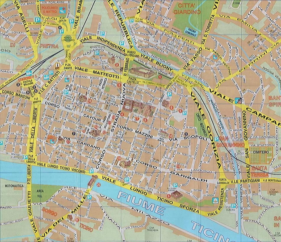 Piacenza ville centre plan