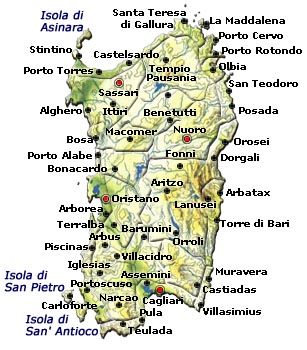 Sassari around map.