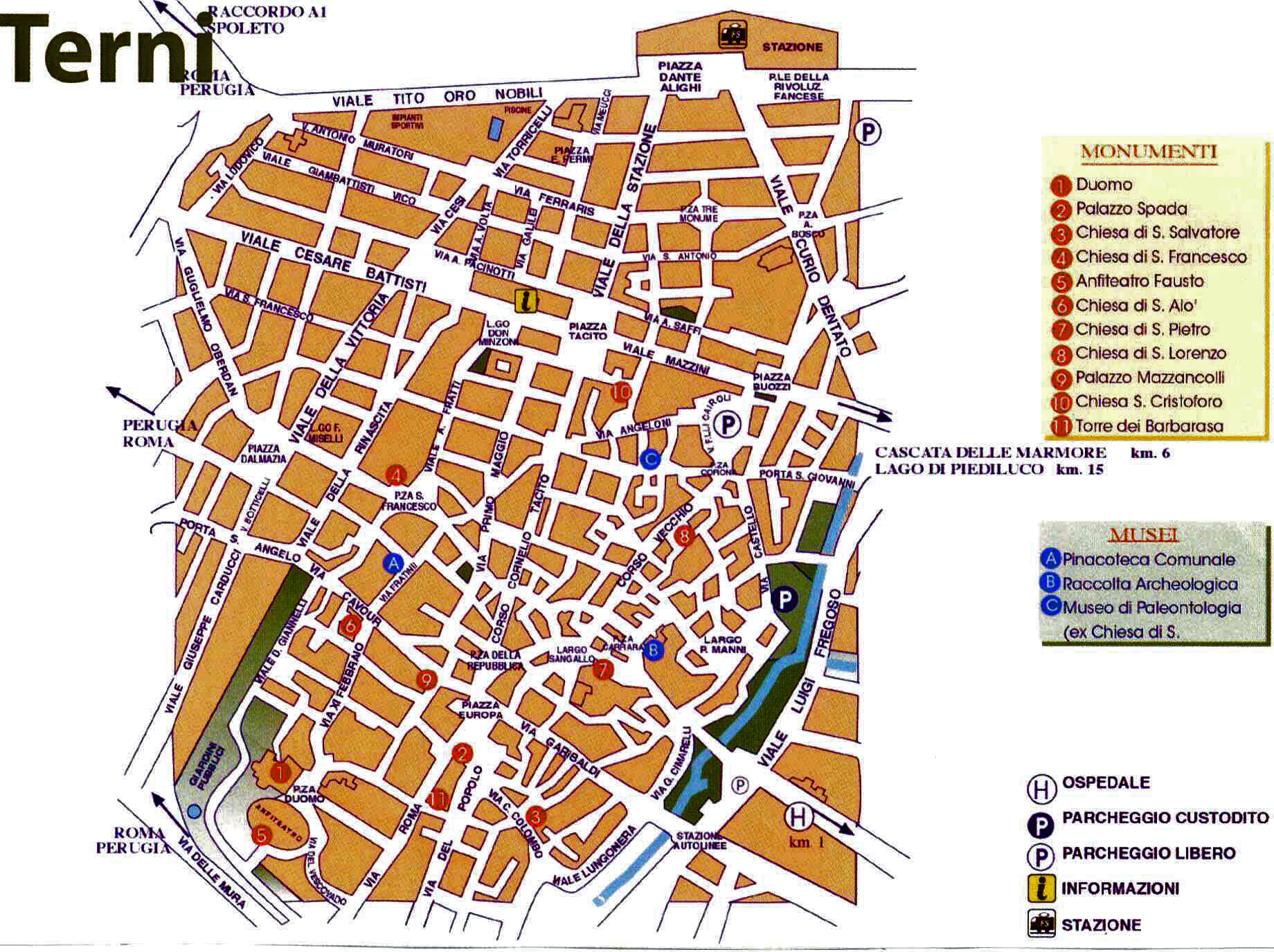 Terni centre ville plan