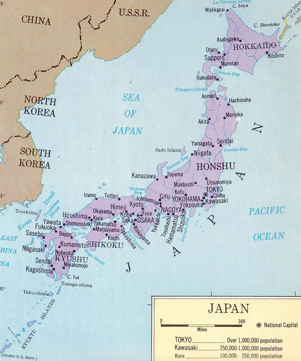carte du japon 1965