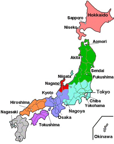 japon villes carte