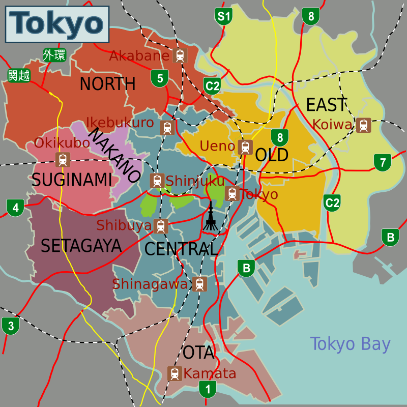 centre ville plan de tokyo