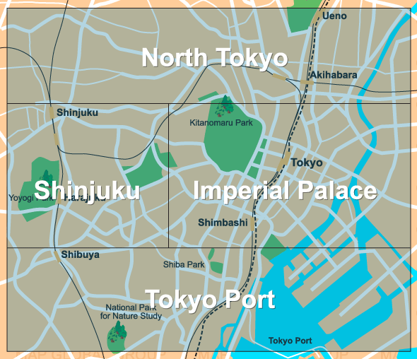 centre ville tokyo plan