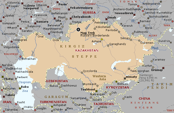 politique carte kazakhstan