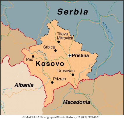 carte du Kosovo