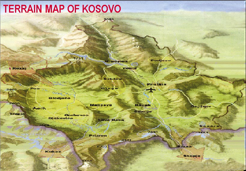 kosovo terrain carte