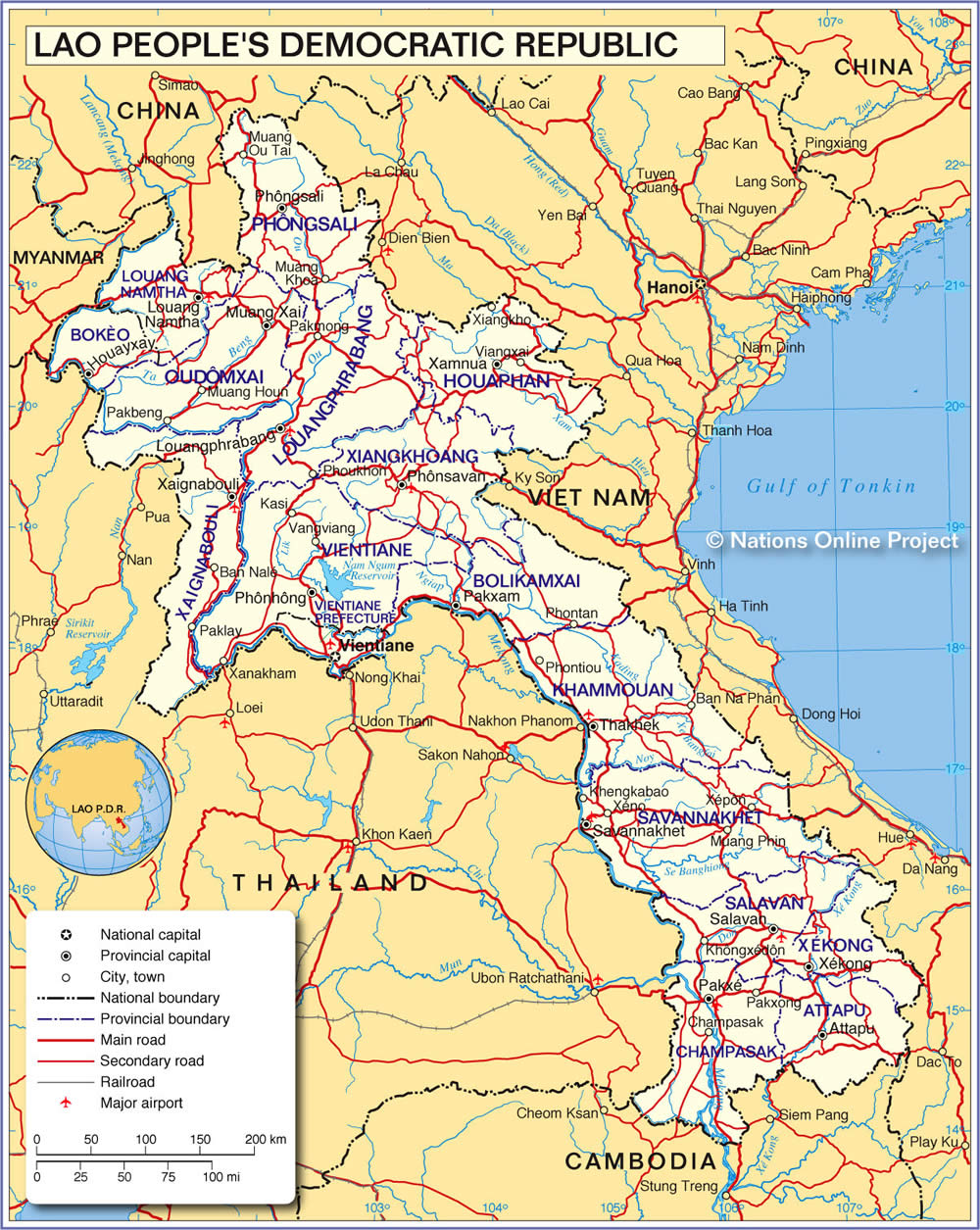 laos regions carte
