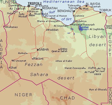 libye desert carte