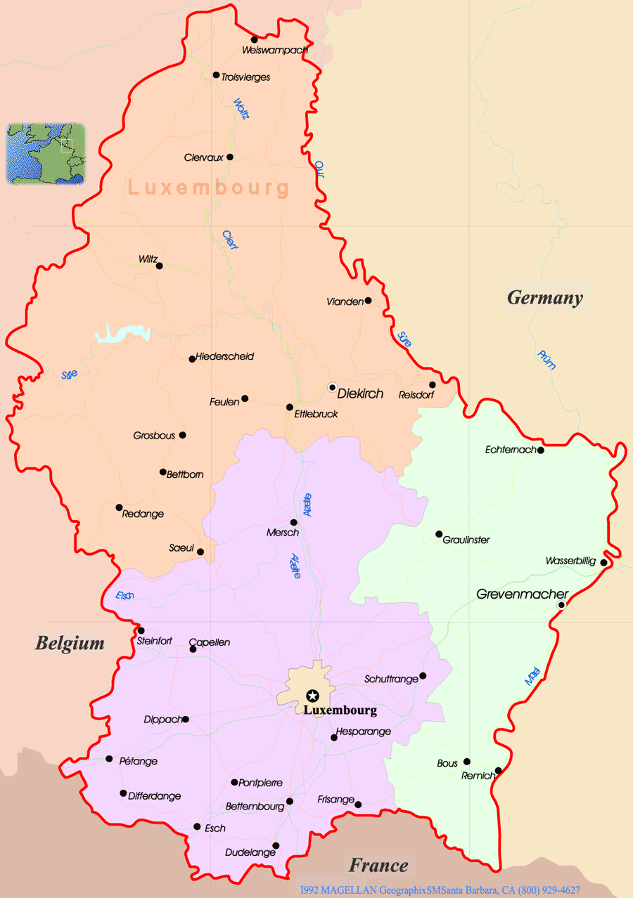 luxembourg villes carte