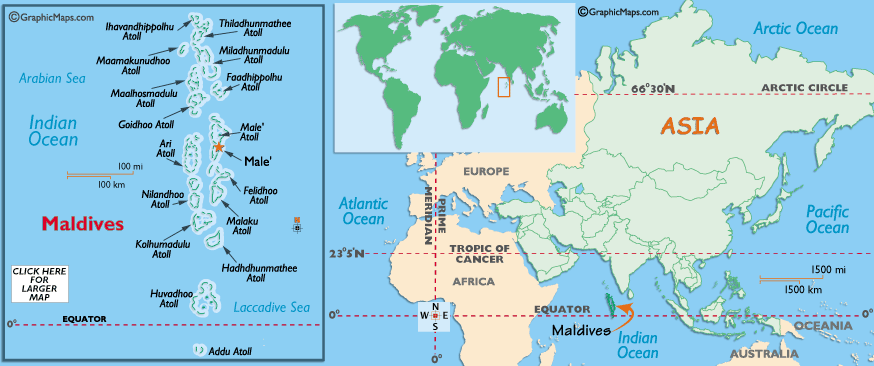 Carte du Maldives