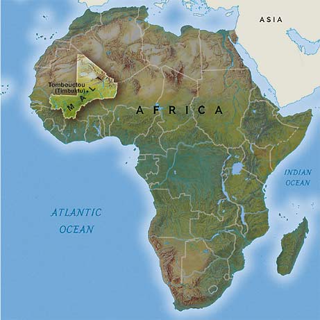 physique carte afrique mali