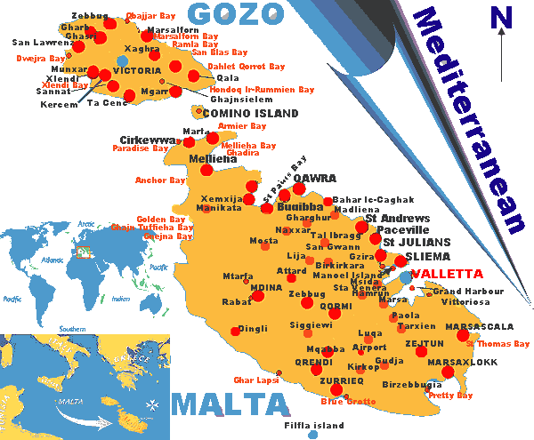 malte carte tourisme
