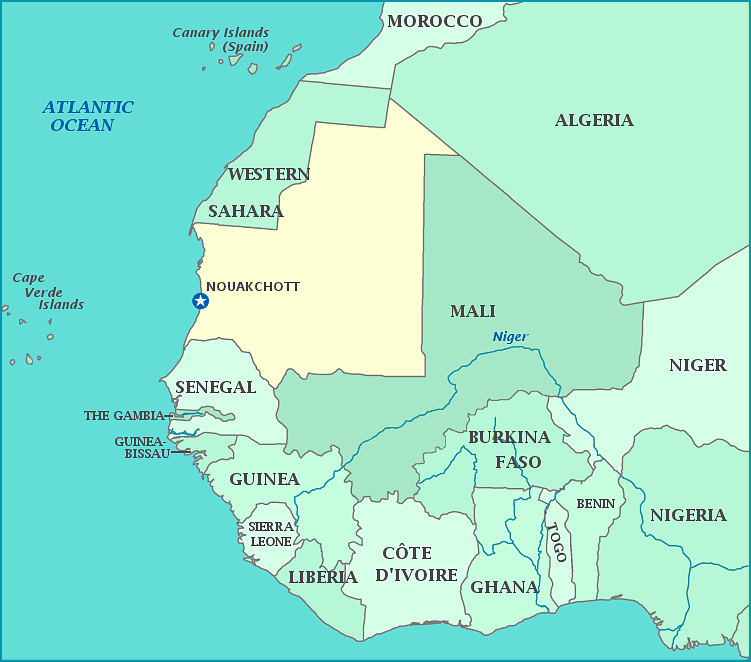 carte du mauritanie nouakchott