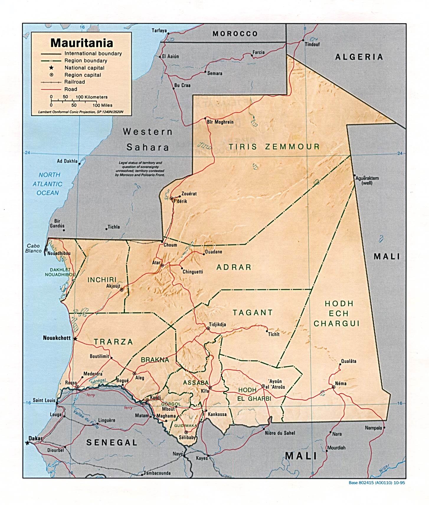 mauritanie soulagement carte