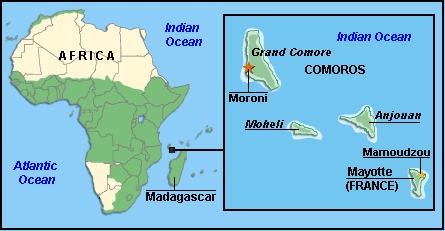 mayotte Comores afrique carte
