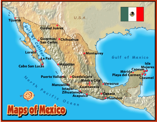 acapulco sur la carte du mexique