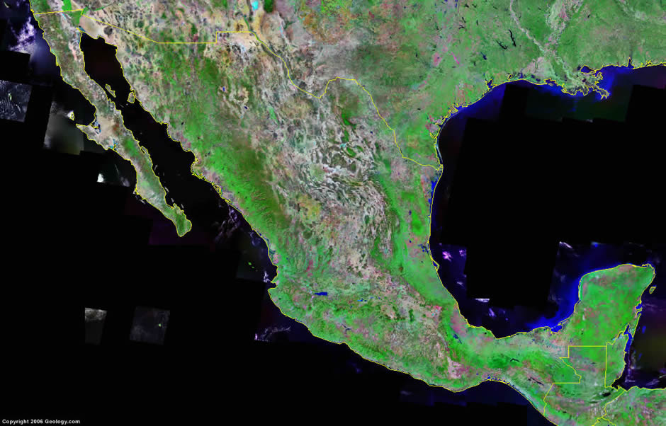 satellite image du mexique