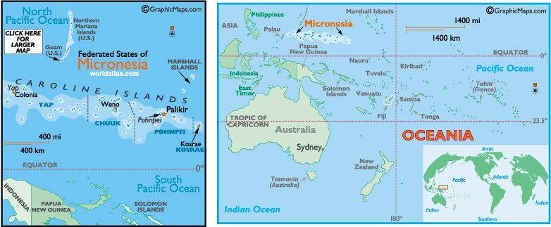 micronesie carte oceanie australie