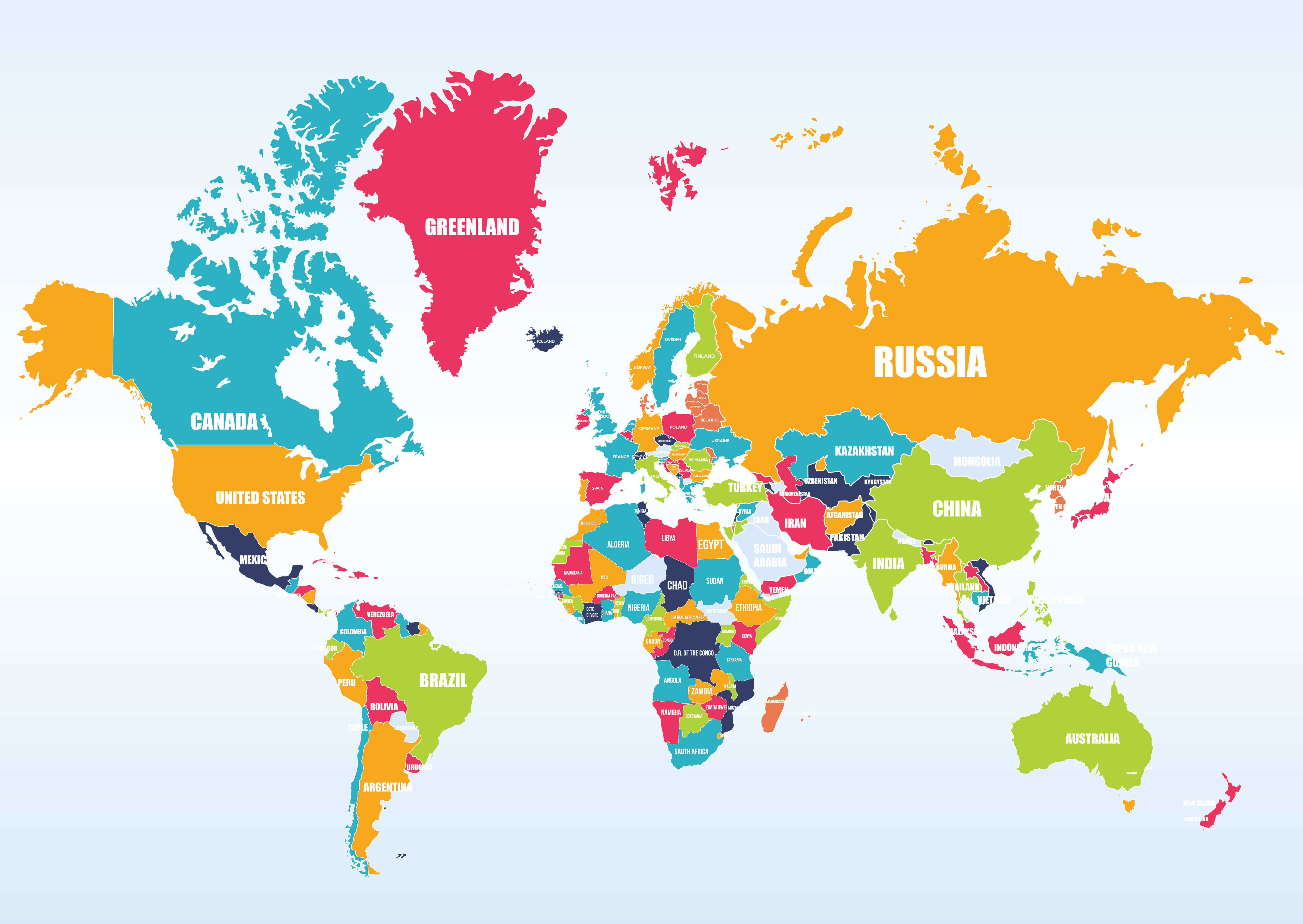 Carte du Monde avec pays