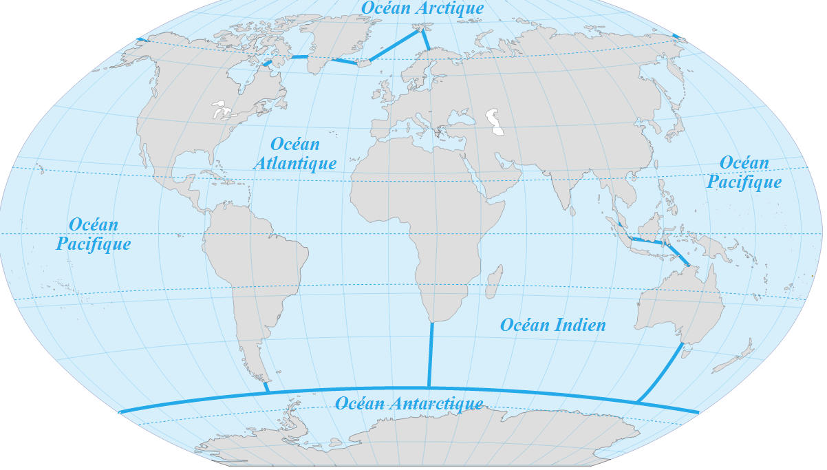 Carte d'Ocean du Monde