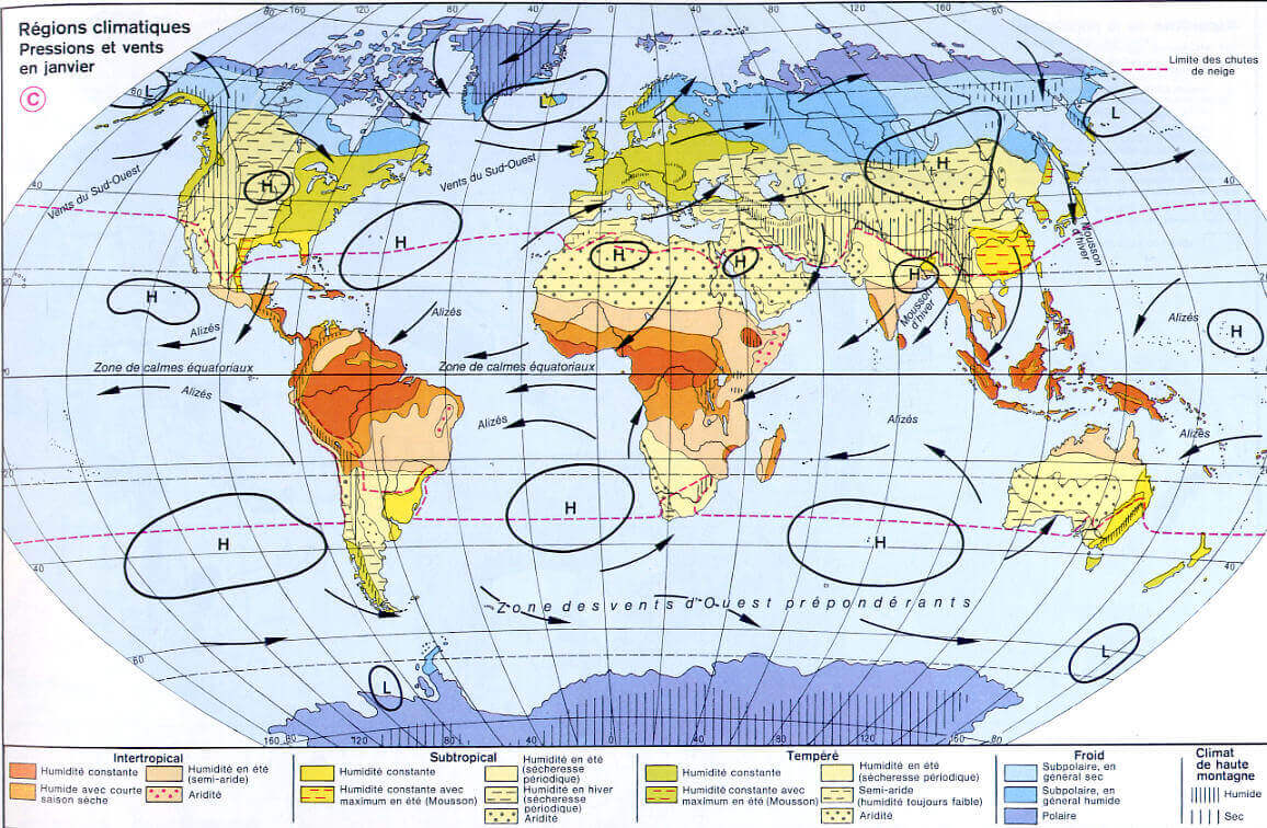 Carte de Climat du Monde