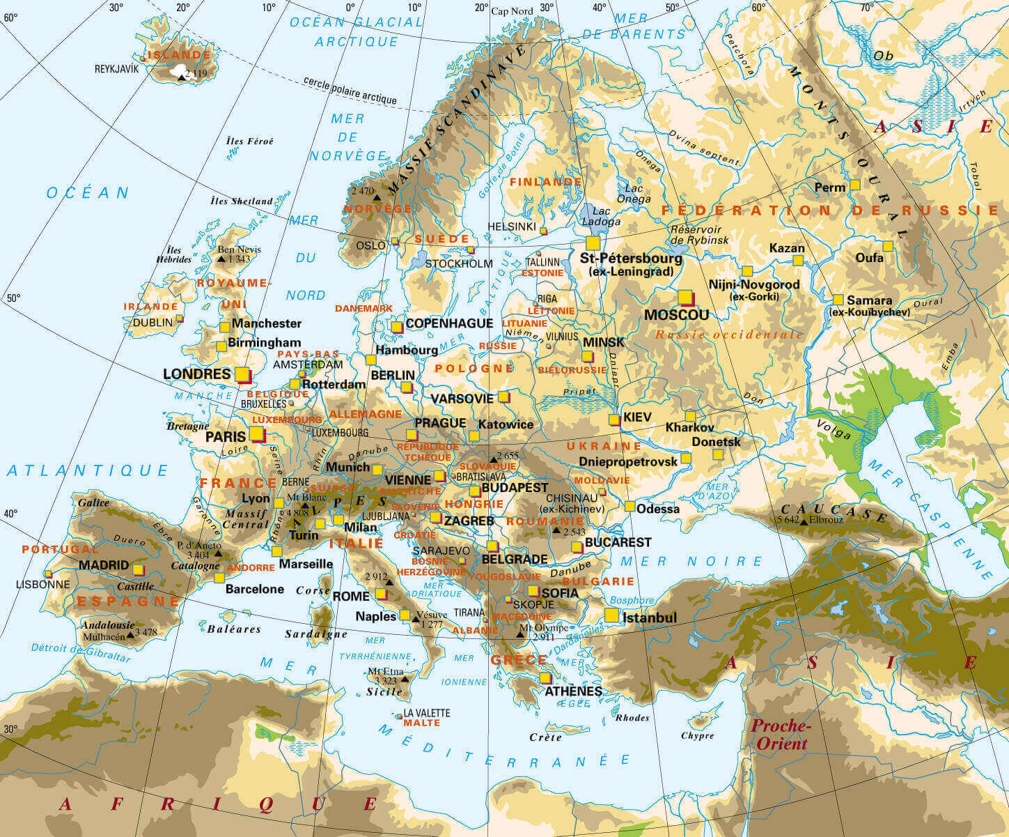 Carte du Monde Europe