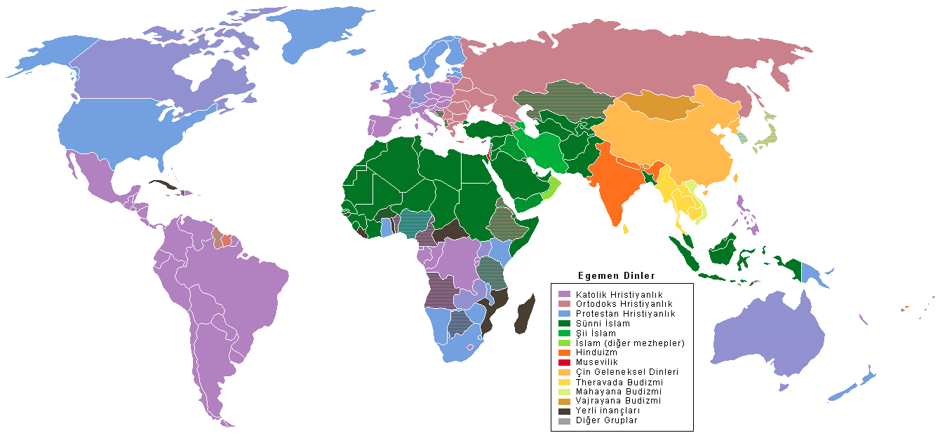Carte du Monde Religions