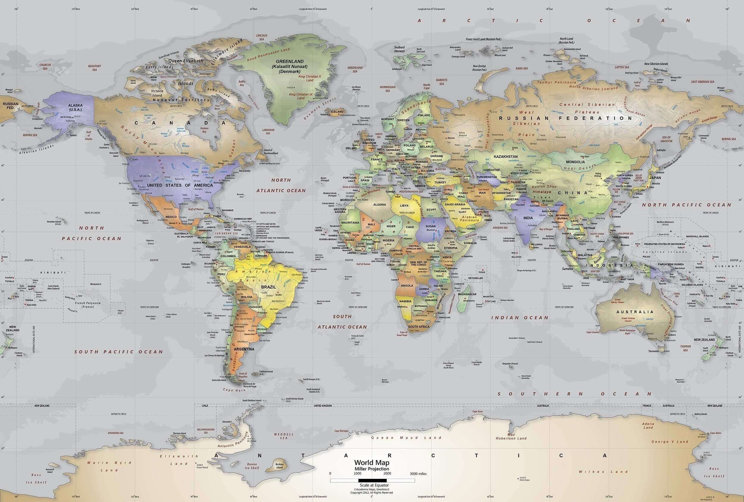 Grand fond ecran carte du Monde