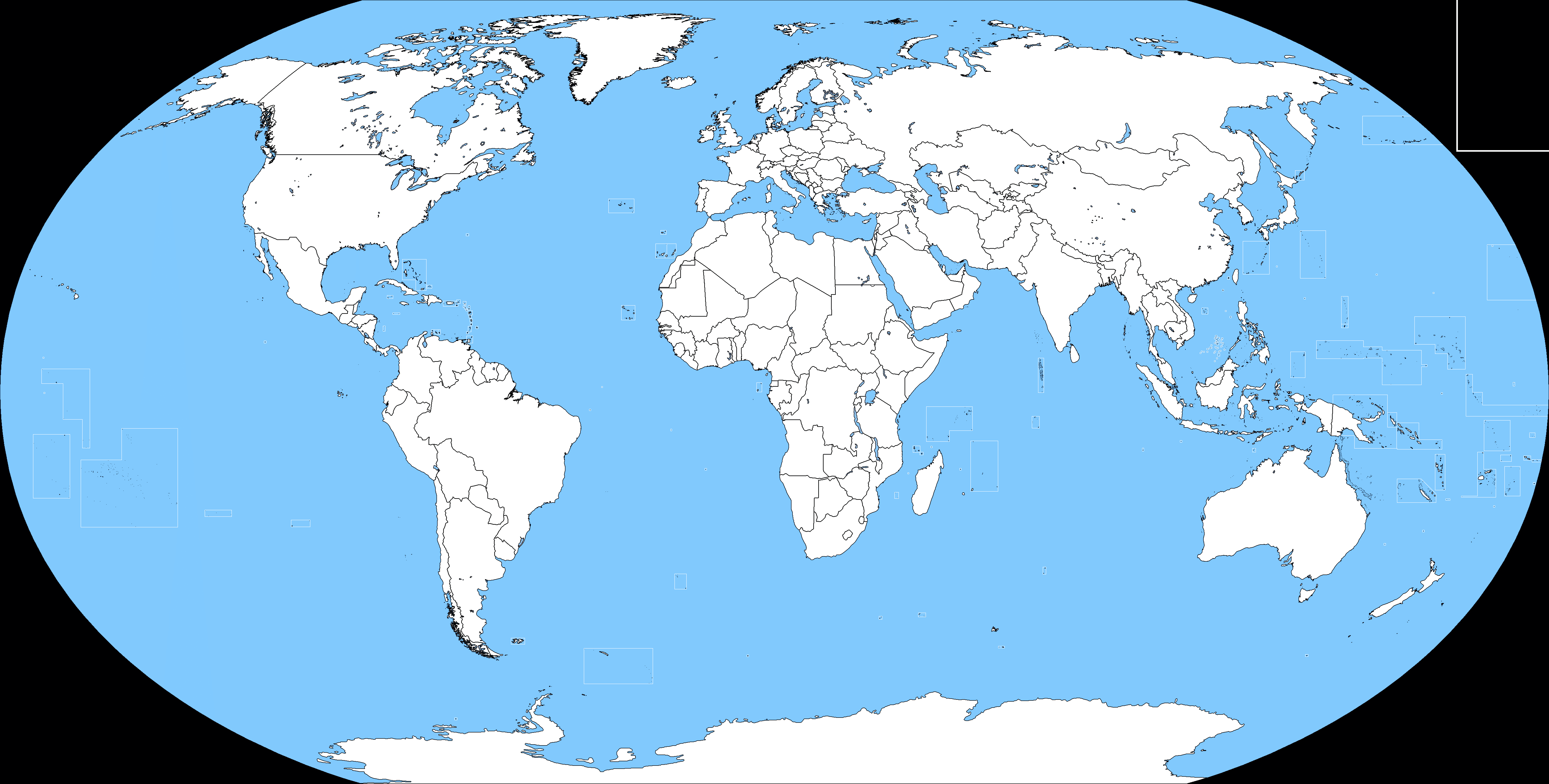 Grande carte du Monde vierge