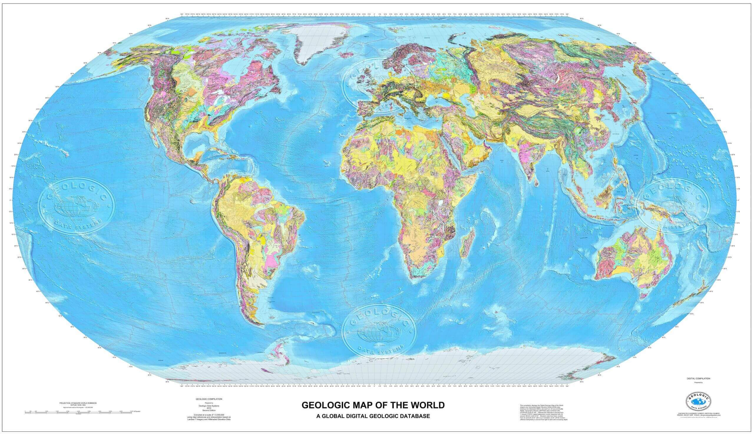 Grande carte geologique du Monde