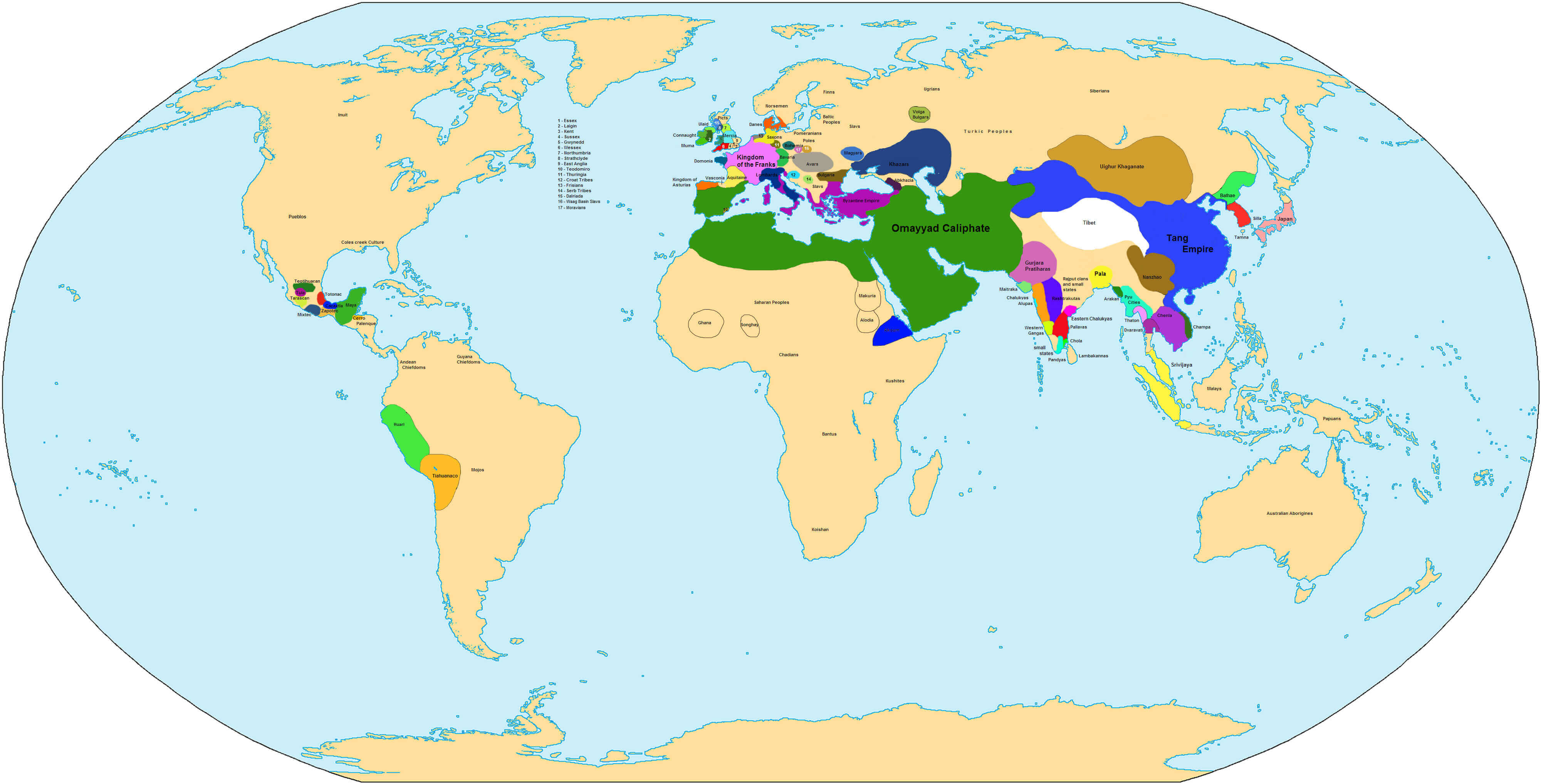 Monde Carte en 750