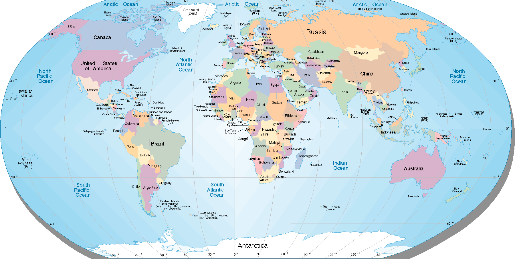 Monde Carte Politique