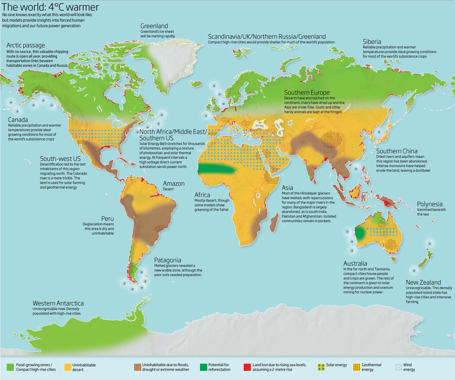 Monde Agricultural Zones Carte