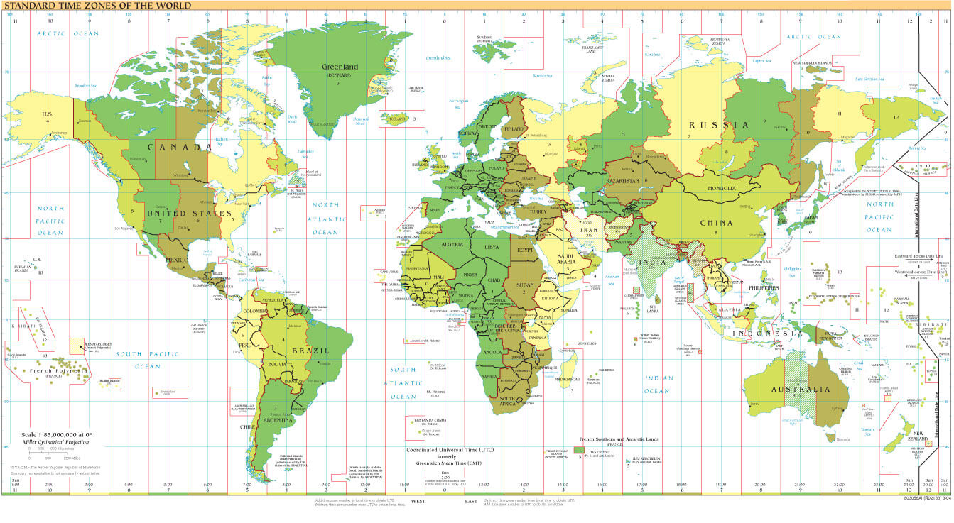 Mondial Fuseau Horaires Carte