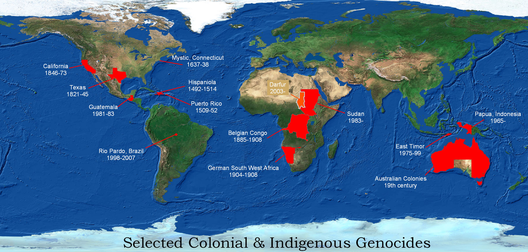 Monde Indigene Genocide Carte