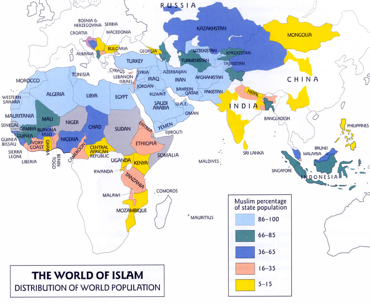 Monde Islam Population Carte