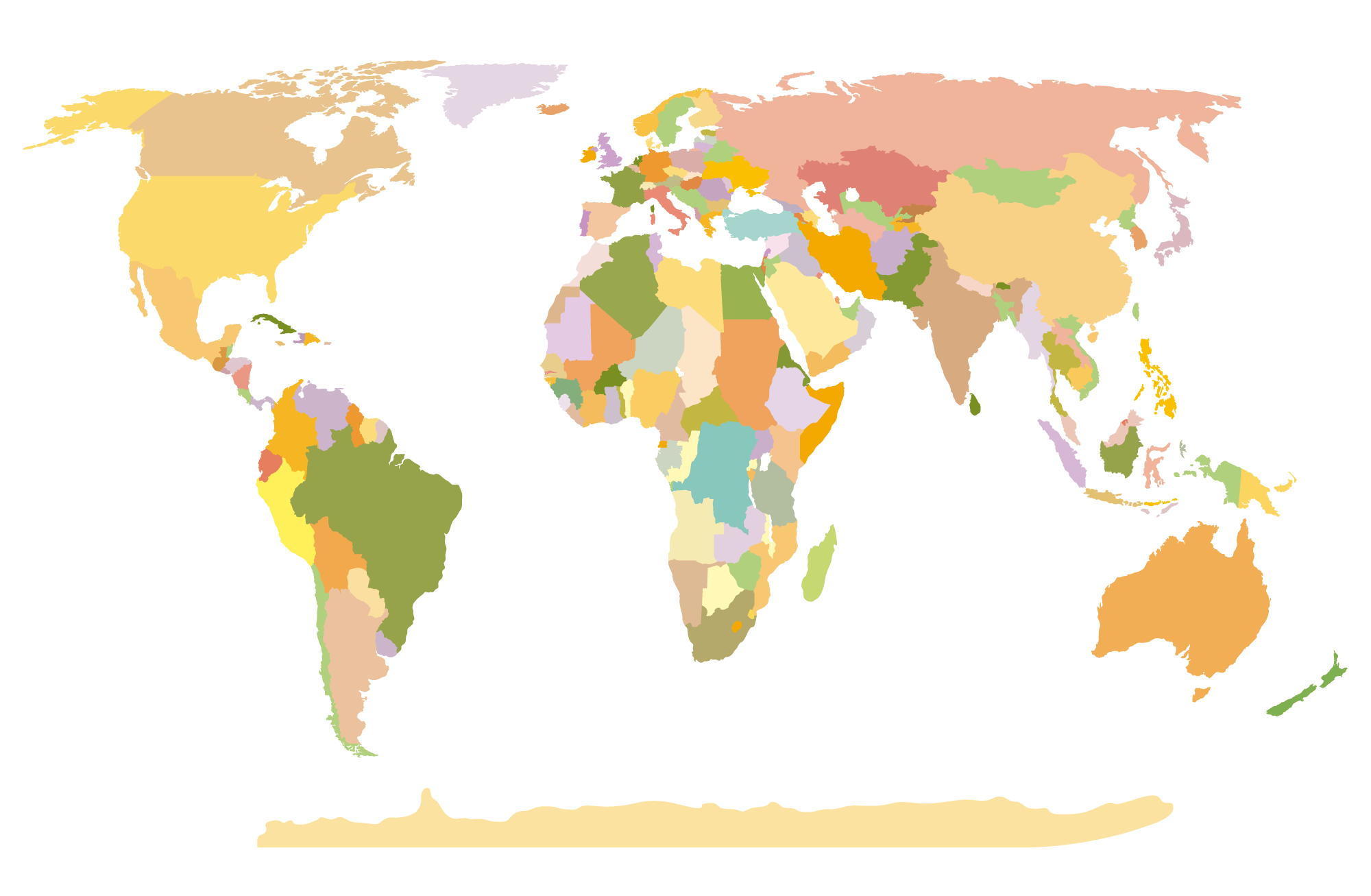 Monde Pays Carte Blanc