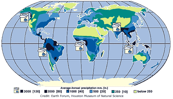 Monde Precipitation Carte