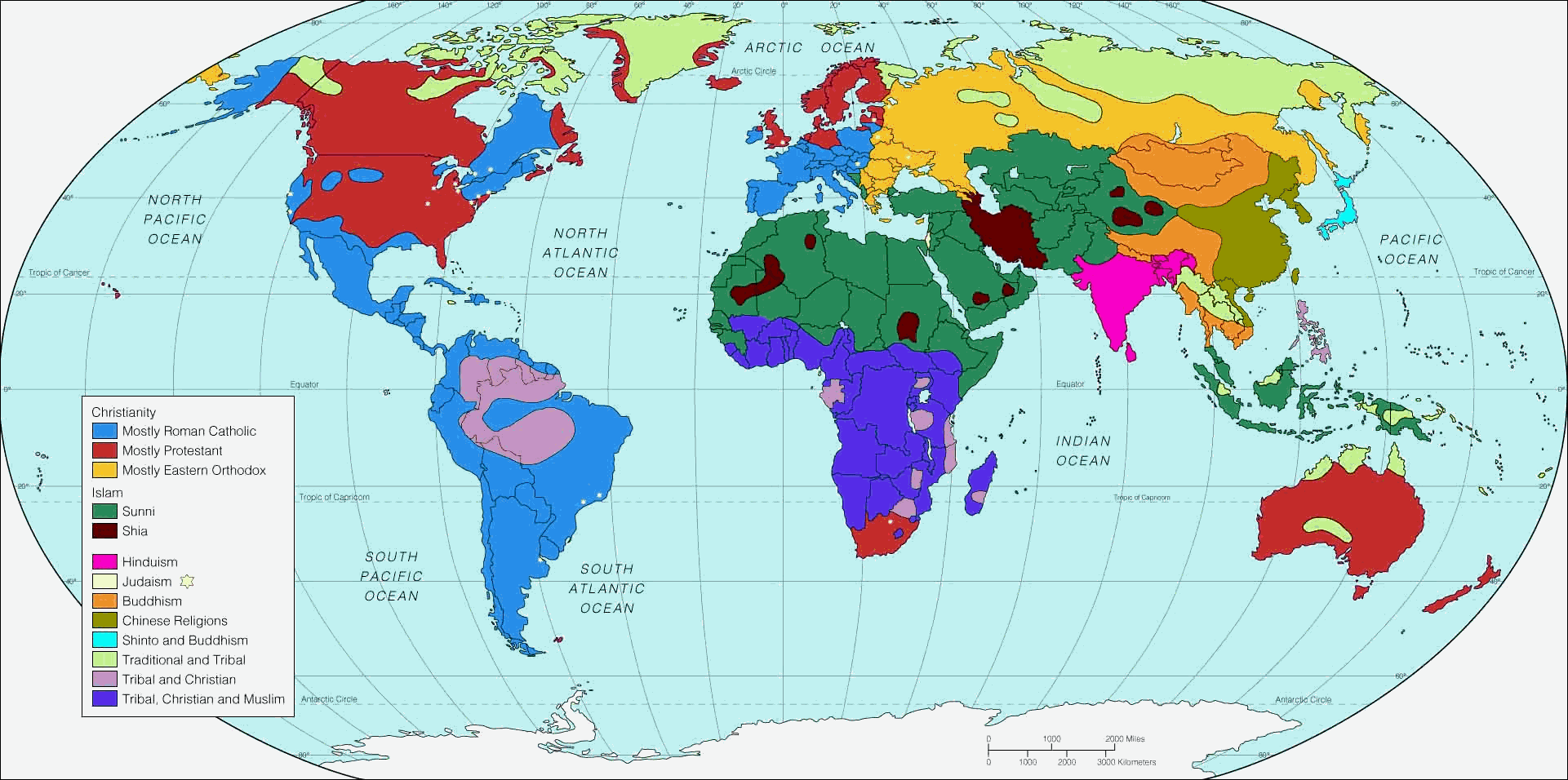 Monde Religions Carte