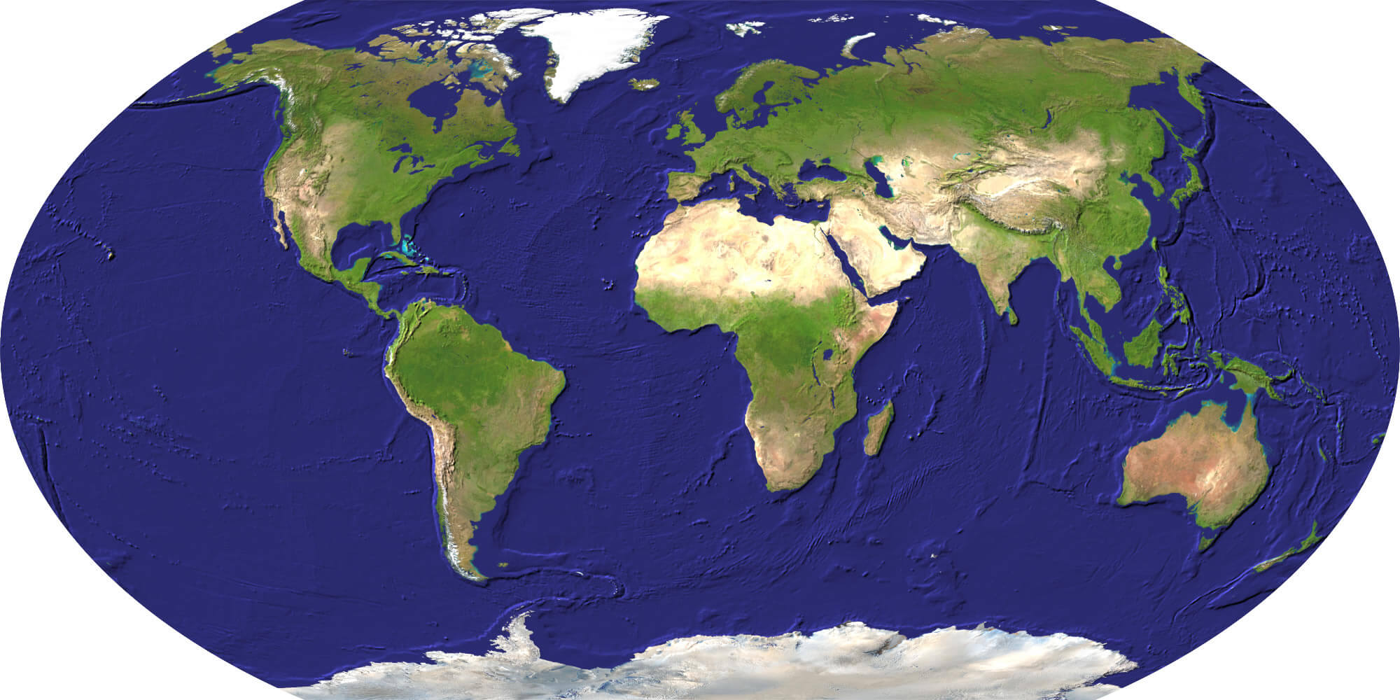 Monde Satellite Carte