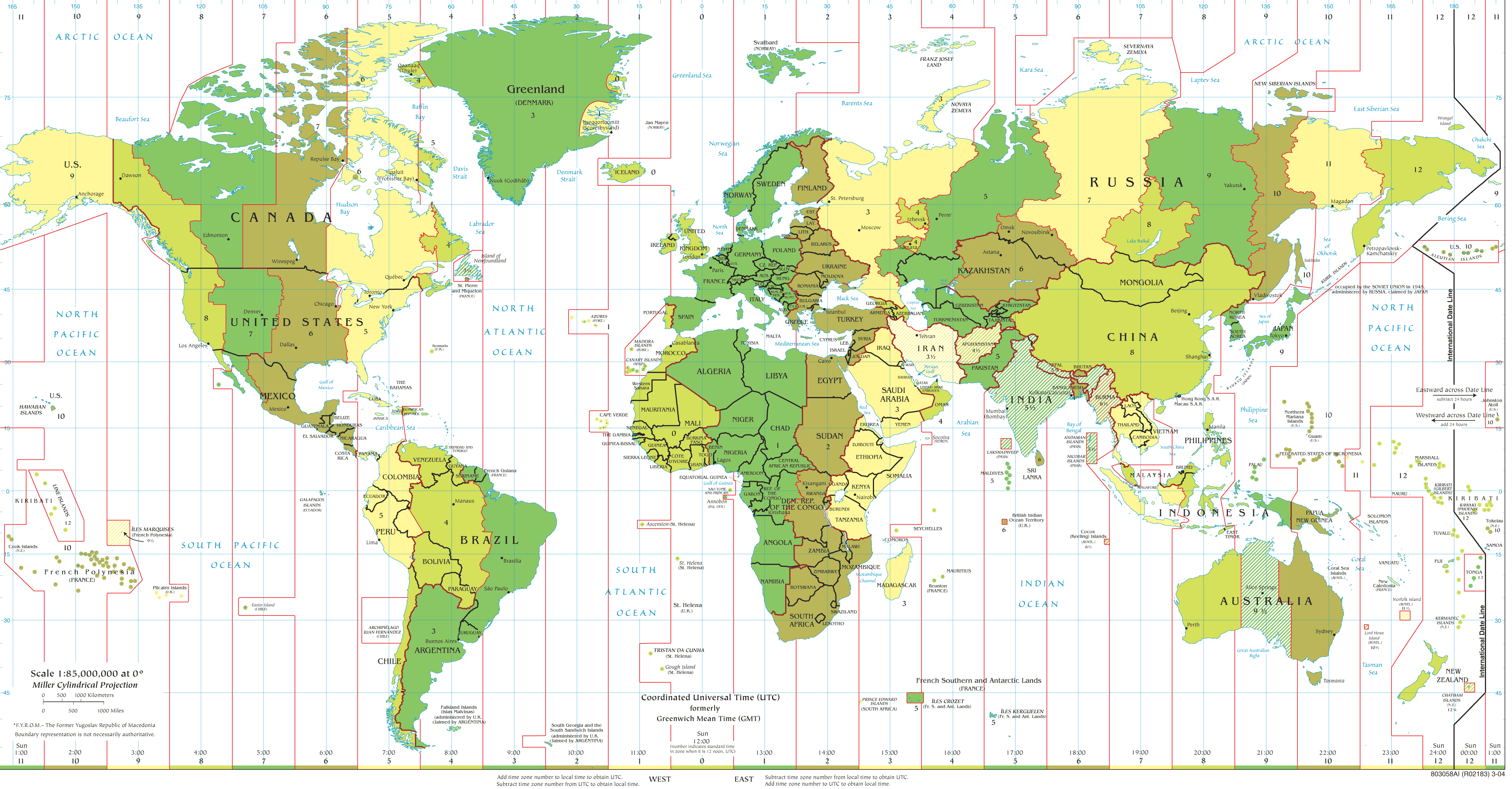 Fond ecran carte des fuseaux horaires du Monde