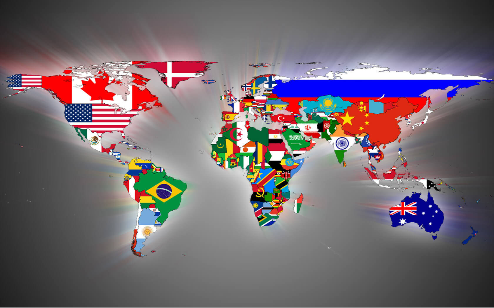 Fond ecran carte drapeaux du Monde