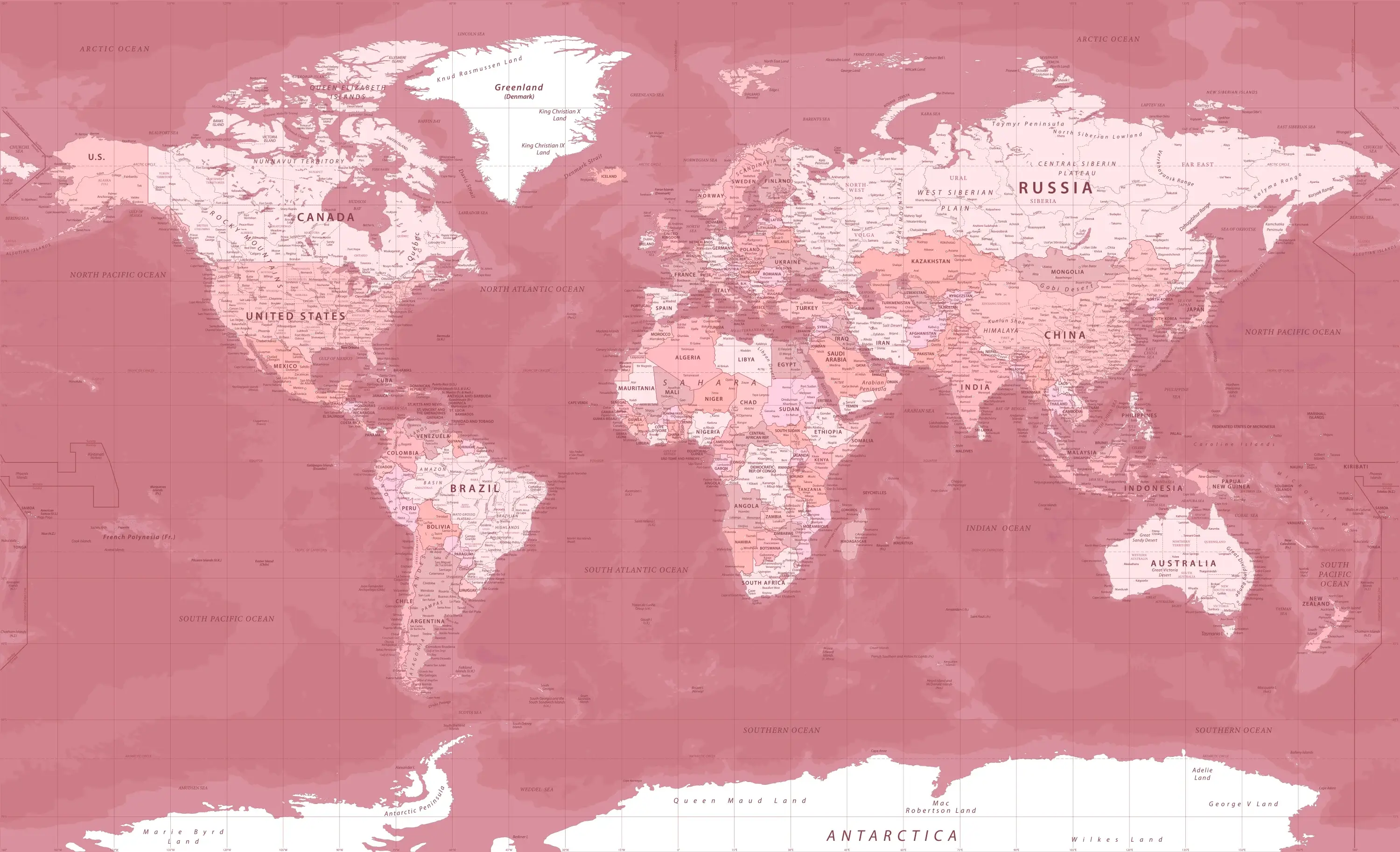 Fond ecran carte du Monde rose