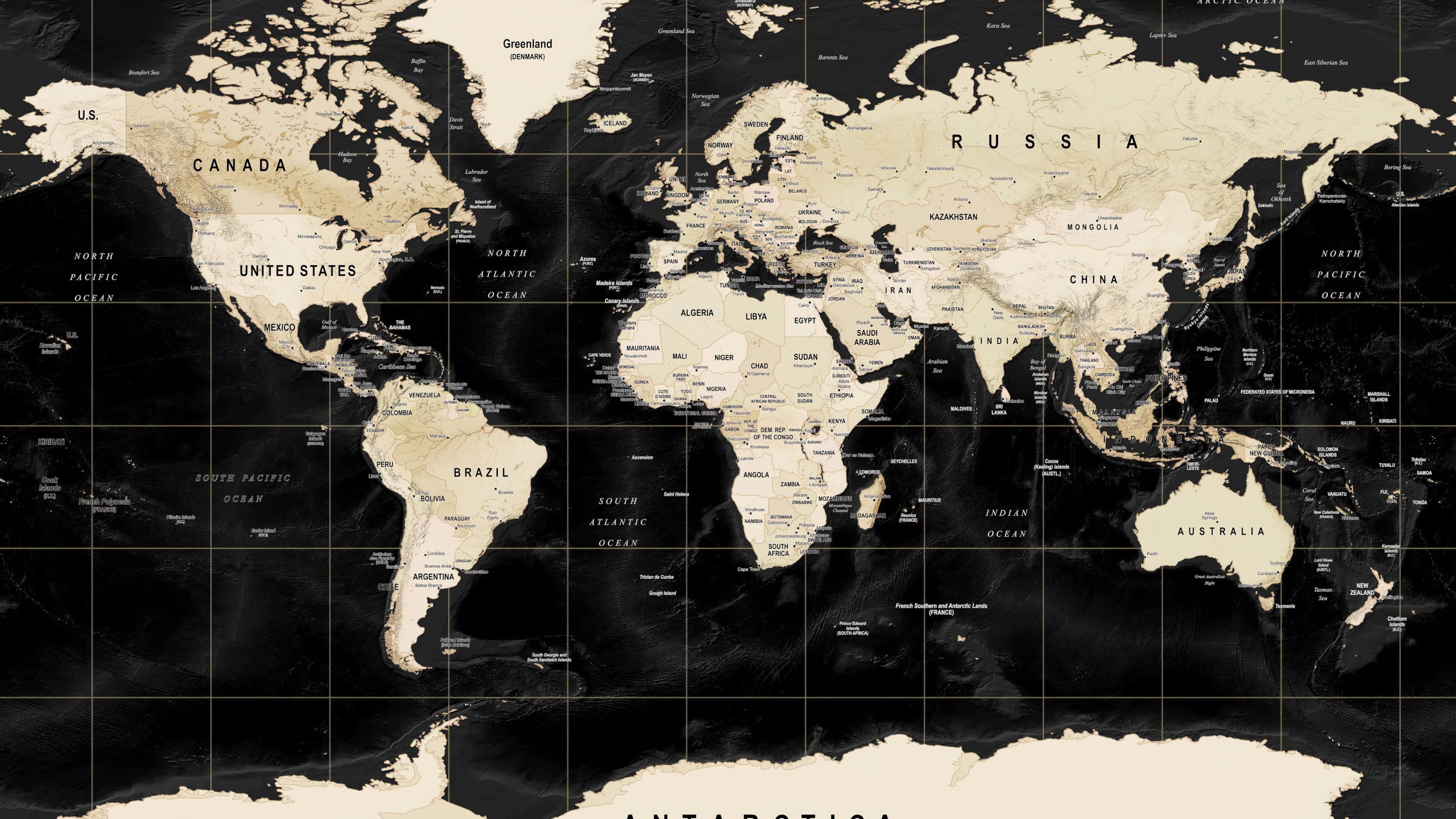Poster Fond ecran carte du Monde