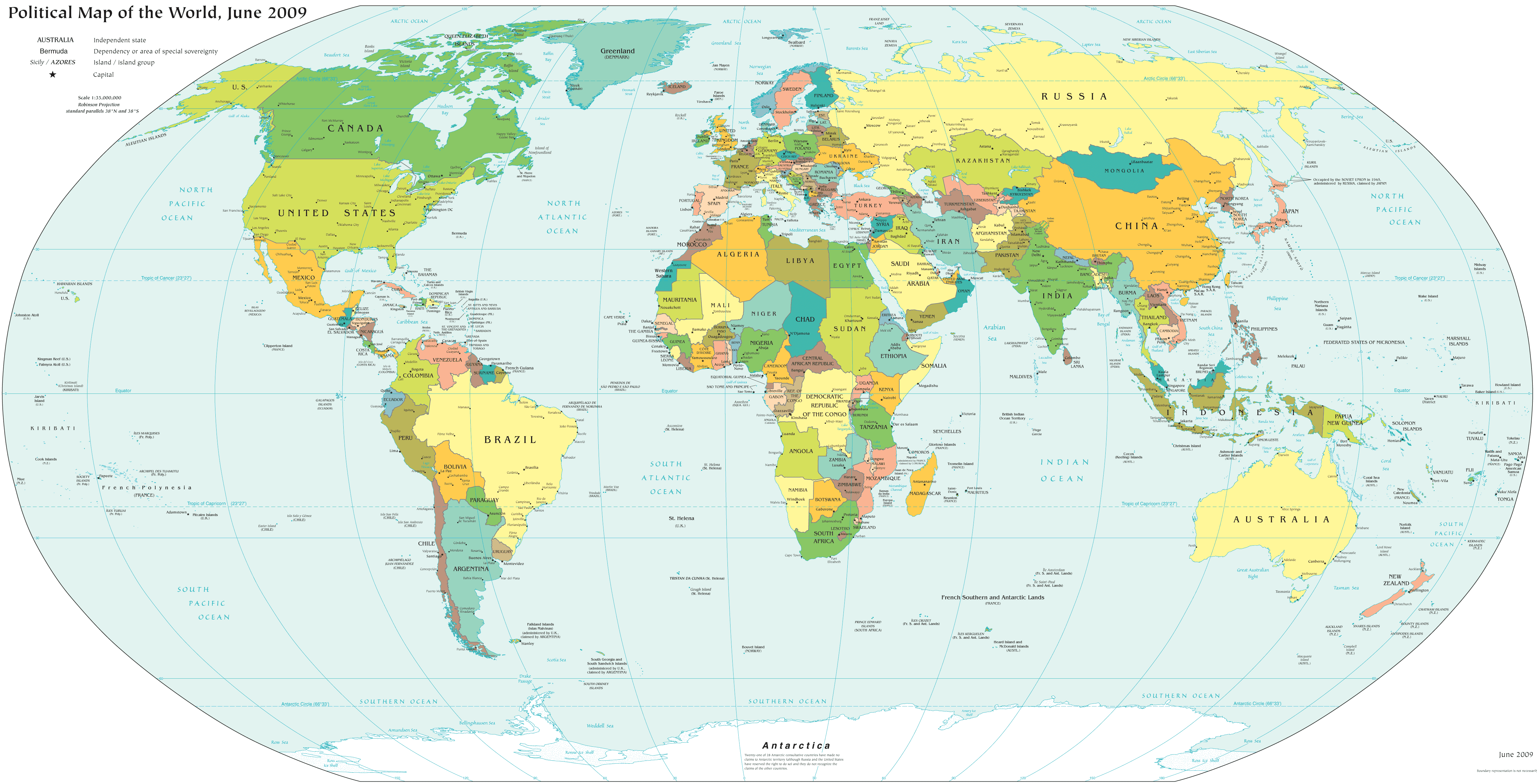 Politique Carte du Monde 2009