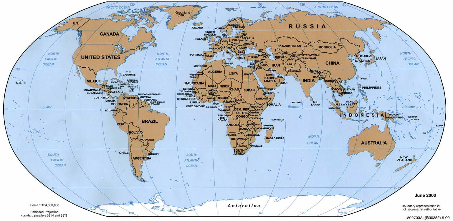 Monde Politique Carte 2000