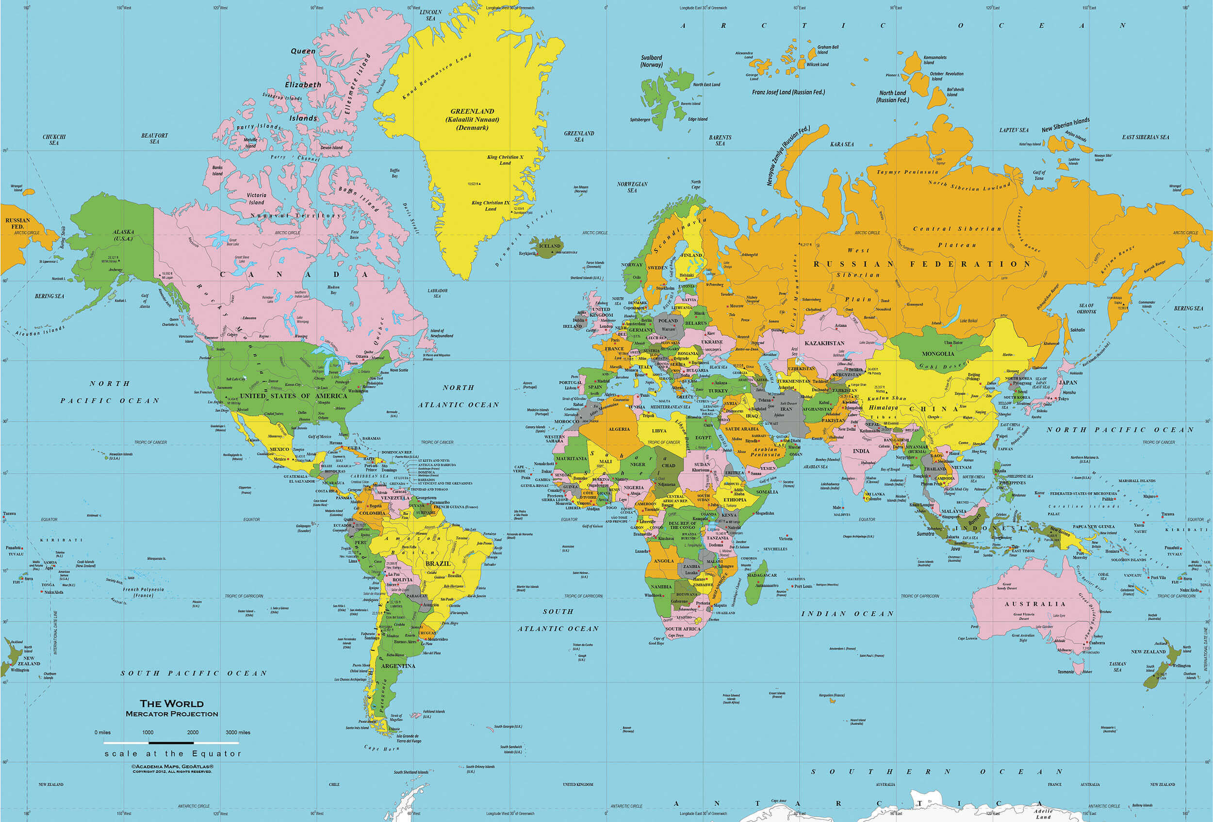 Monde Politique Carte Pays Cities