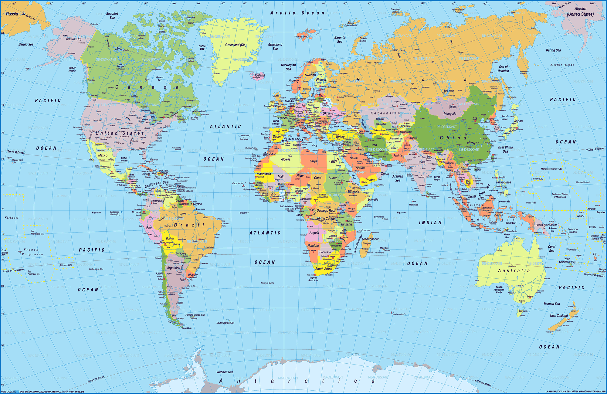 Politique Map du Monde