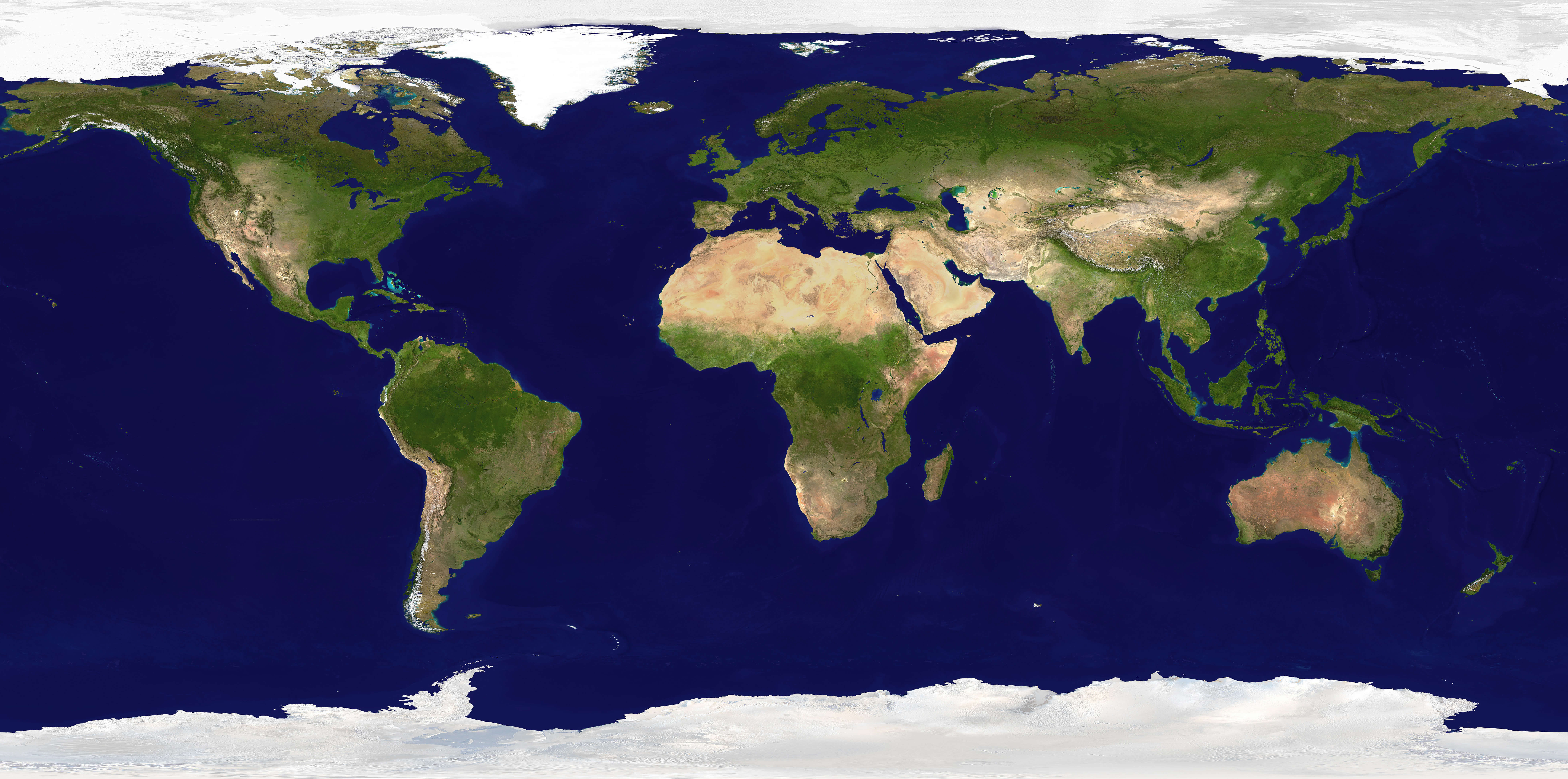 Carte blue marble du Monde